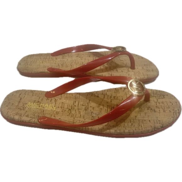 Michael Michael Kors Jet Set Red Jelly Thong Sandals/Flip Flops - Women's Size 9 - Picture 3 of 8
